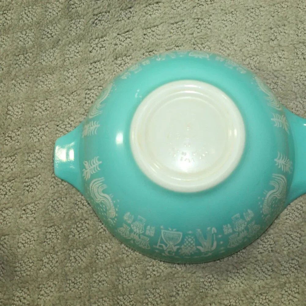 Vtg PYREX AMISH BUTTERPRINT Cinderella Mixing Nesting Bowl SET 441 442 443 444